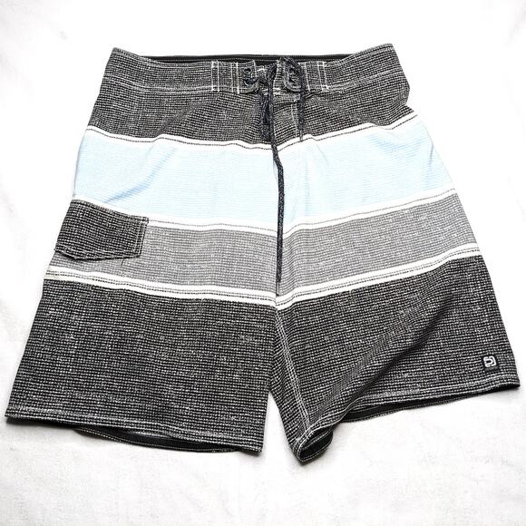 Distortion Men's Board Shorts Medium Gray Blue Swim Trunks - Picture 1 of 4